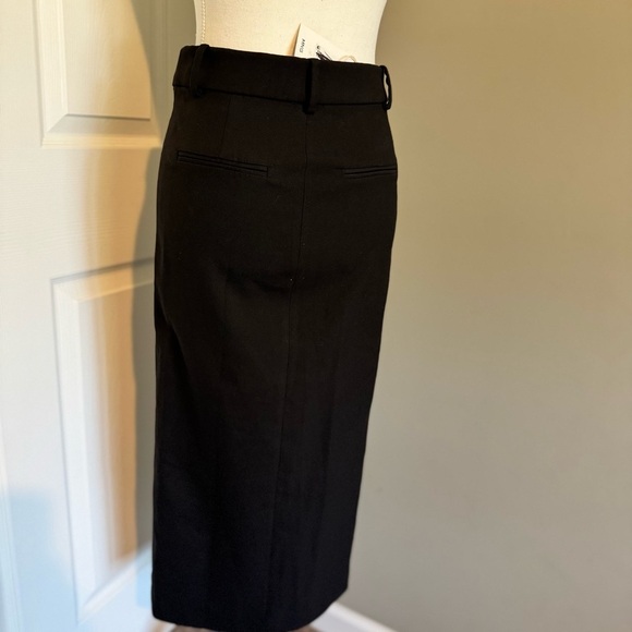 Mango Falda Martina Asymmetric topline Midi Skirt Size 2 Black - Picture 7 of 15